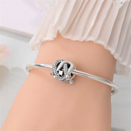 Original 925 Sterling Silver Charms Beads Cute Mushroom Unicorn Love Wings Pearl Charm for Bracelet Pendant Woman Girl Jewelry