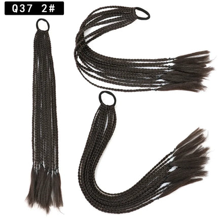 Wholesale European And American Dirty Braids Ponytail For Women Colorful Chemical Fiber Ethnic Style Rubber Band Small Braids