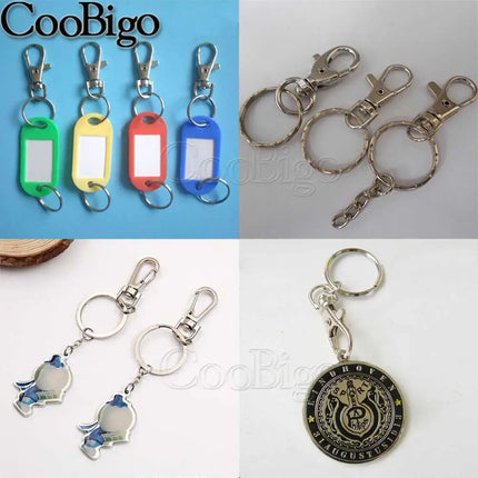 10pcs Swivel Key Holder Keyring Keychain Keyfob Lobster Clasp Carabiner Clips Snap Hook Buckle Bag Strap Jewelry DIY Craft Metal