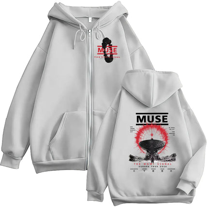 Rock Band MUSE The Wow! Signal Europa Tour 2026 Hoodie Men's Hip Hop Pop Loose Pullover Sweatshirt Retro Long Sleeve Coats Hoody