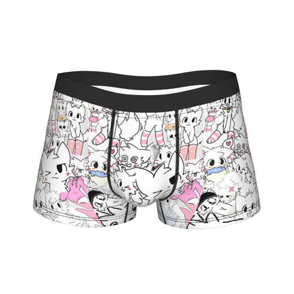 Men's Boykisser Silly Cat Underwear Cute Furry Funny Boxer Briefs Shorts Panties Homme Soft Underpants Plus Size
