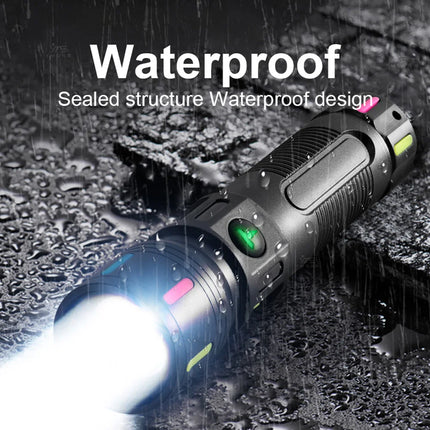 White Laser Flashlight Keychain High Power Rechargeable LED Flashlight Torch Tactical Portable Outdoor Camping Hiking Work Light
