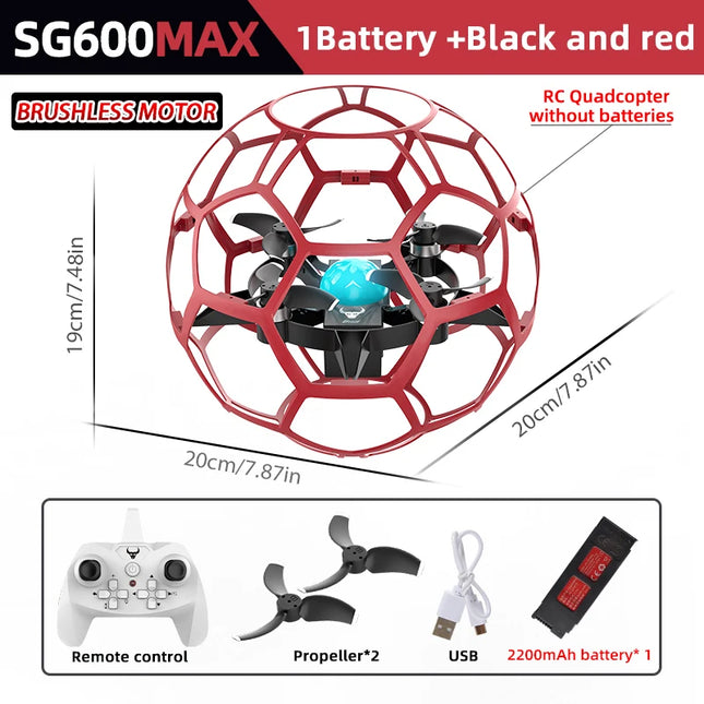 SG600 MAX 2.4G RC Racing Football Drone 3D Full Protection Pressure Altitude Brushless Remote Control Quadcopter For Kid Adult