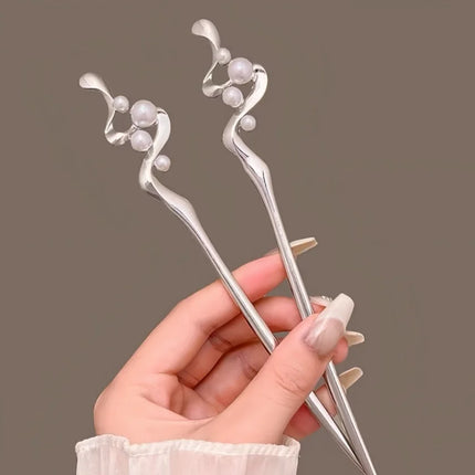 New Metal Hairpins Luxury  Women Hair Clip Pins Red Flower Hair Stick Hairstyle Design Tool Hair Accessories Gifts