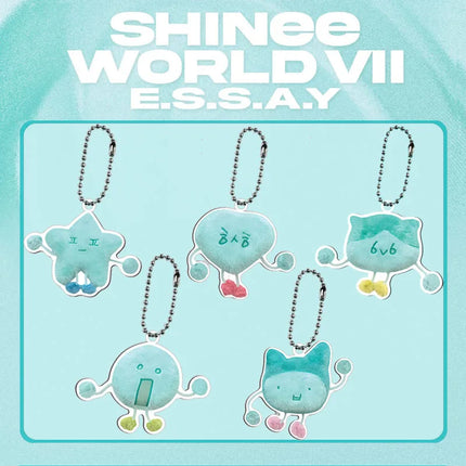 Kpop SHINee  Cartoon Keychain 7th Concert Bead Chain Bag Charms Keyring Pendant Onew Jong Hyun Fans Gifts Collection Accessories