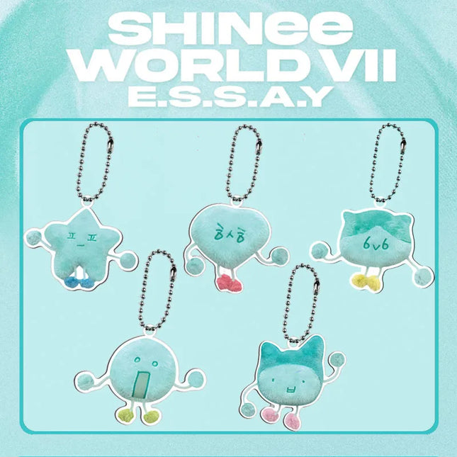 Kpop SHINee  Cartoon Keychain 7th Concert Bead Chain Bag Charms Keyring Pendant Onew Jong Hyun Fans Gifts Collection Accessories