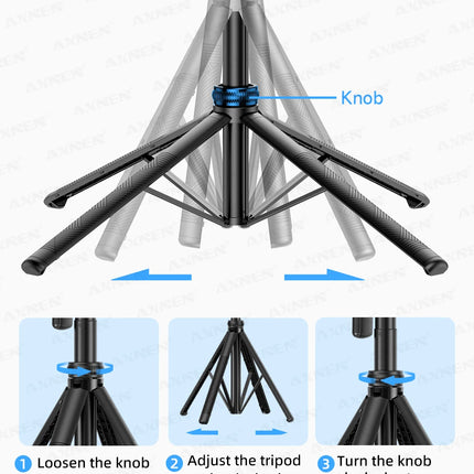 1630mm/64in C17 Tripod Selfie Stick 360° Auto Rotation Shooting Quadruped Phone Stand Face Track Bluetooth Remote Control Tripie