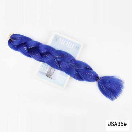 Sparkle Shiny Braiding Hair Pre Stretched Kanekalon Tinsel Crochet Hair Extensions For Girls Dazzles Women Hippie Synthetic