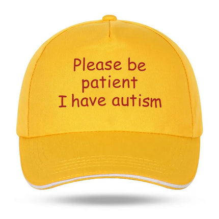 Please Be Patient I Have Autism Cap Baseball Cap Hat Outdoor Fish Women Printed Czapka Bonnet Spring Casual mens cap
