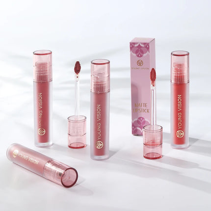 YOUNG VISION 6-Color Matte Velvet Lip Gloss Silky Smooth, Long-Lasting Color Seductive Feminine Lip Makeup