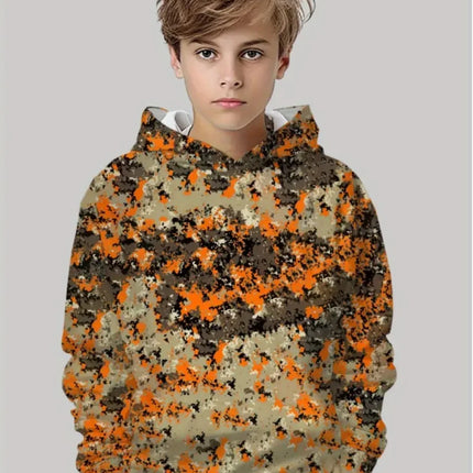 Camouflage Hunting Hoodies Forest Print Boy Clothes Outdoor Sports Long Sleeve Trip Tactical Training Esweatshirt Kids Clothing