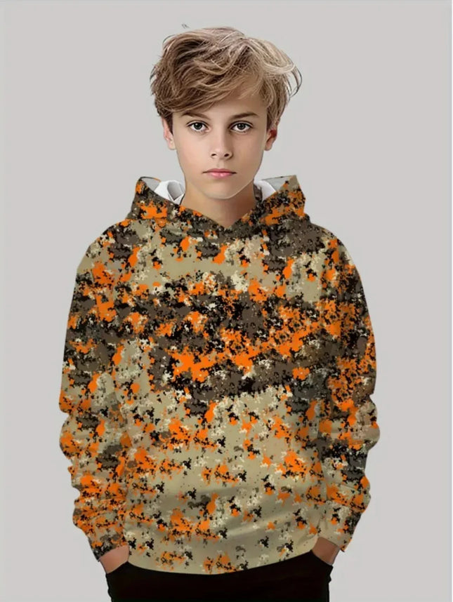 Camouflage Hunting Hoodies Forest Print Boy Clothes Outdoor Sports Long Sleeve Trip Tactical Training Esweatshirt Kids Clothing