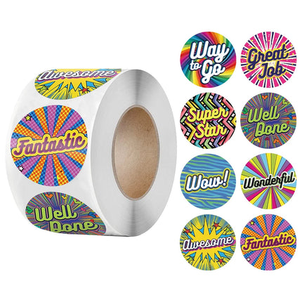 100-500pcs Cute Reward Stickers Roll with Word Motivational Stickers for School Teacher Kids Student Stationery Stickers Kids