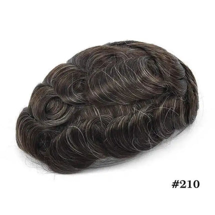 HD Lace PU Men Toupee Swiss Lace Indian Human Hair Wigs for Man 0.08-0.1cm PU Thin Skin Real Human Hairpiece Natural Hair Sytsem