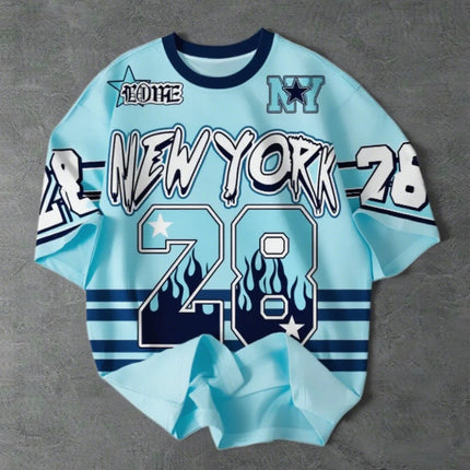Girl's Boy's Sports Jersey New York 28 Print Short Sleeve T-Shirt Summer Graphic Tee Plus Size Men's Women's Sports T-Shirt