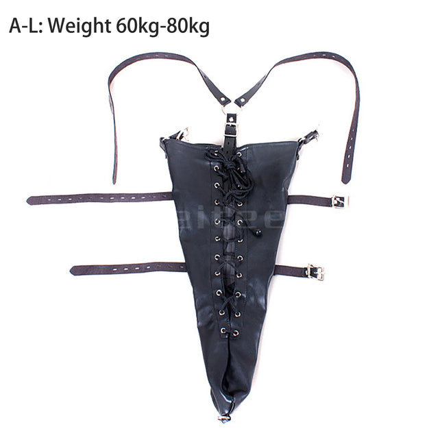 LILUPLAY Sexy Full Sleeve Leather Glove Zippered Armbinder One Arm Binder Bondage Restraint with over Shoulder Straps for Play