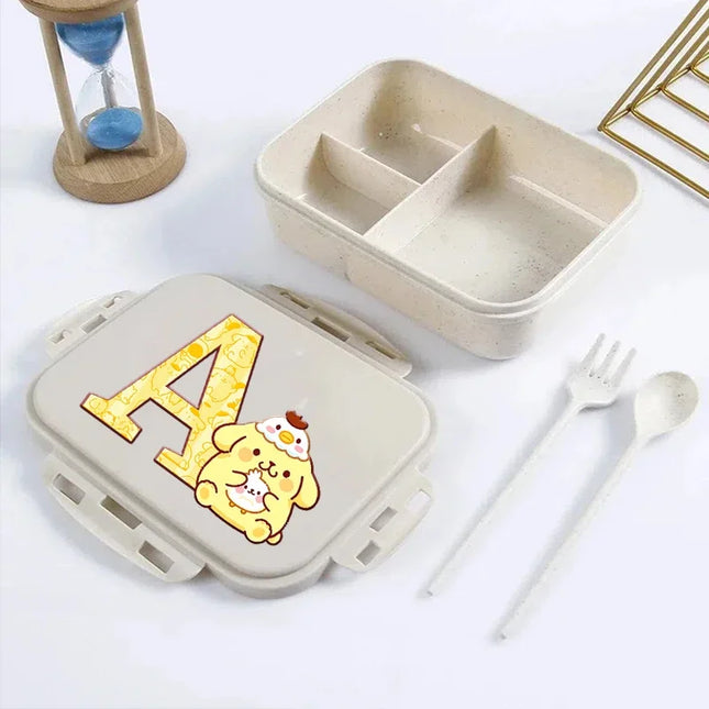 Sanrios PompomPurin Lunch Box Cartoon Letter Food Storage Containers Kids School Picnic Bento Boxes Office Dinner Case Girl Gift