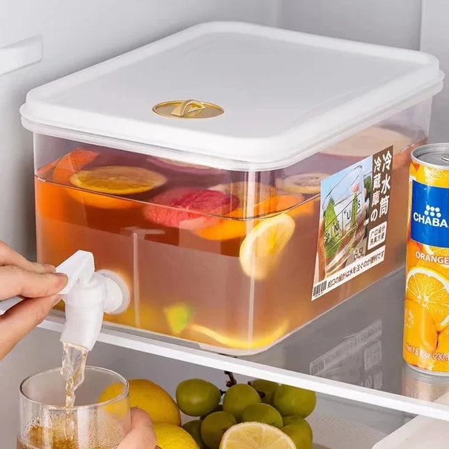 3.5/5L Beverage Dispenser Large Capacity with Spigot in Refrigerator Iced Dispenser Summer Drinkware for Daily Party Cold Kettle