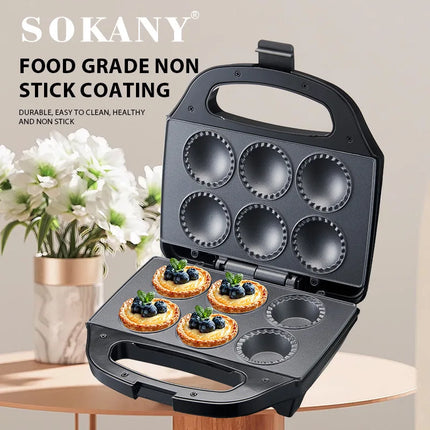 Cross-border home use 6 hole baking cake mini pie maker quiche maker cake machine egg tart machine breakfast machine 750w