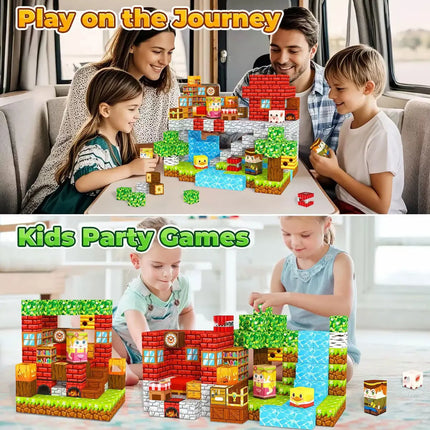 Mine World Magnetic Building Blocks Magnet Bricks With Figures DIY Construction Set STEM  Montessori Sensory Toys For Kids Gifts