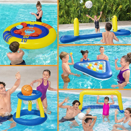 Summer Swimming Pools Inflatable Toys Water Play Float Volleyball Football Ring Toss Pools Accessories Beach Party Sport Games