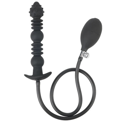 Super Long 5 Beads Inflatable Anal Plug Silicone Column Expandable Big Butt Plug Dildo Pump Ass Dilator BDSM Sex Toy for Couples