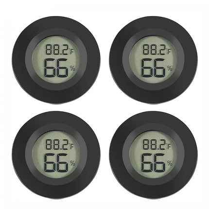 1~10PCS +70°C Mini LCD Digital Thermometer Hygrometer Round Temperature Humidity Tester Sensor Detector For Freezer Cigar Box