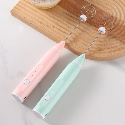1 USB rechargeable hand-held egg beater 3 speed electric milk foam mixer coffee drinks foam bar