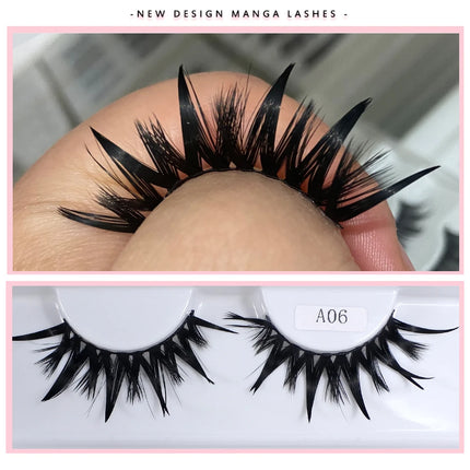 RED SIREN Eyelashes New Design Wet Manga Lashes Korean Makup Fashion Long Thick Natural Fake Eyelashes