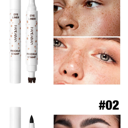 3 in 1 Natural Simulation Freckle Stamp Pen Waterproof Easy Color Freckle Dot Pen Face Fake Freckles Eyeliner Lasting Makeup