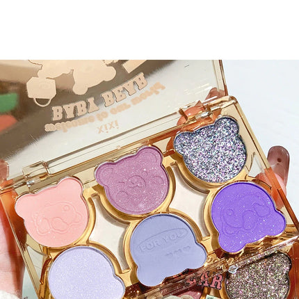 6 Colors Eye Shadow Palette Iris Purple Glitter Pearly Eyeshadow Palette Fashion Korean Shiny Eye Shadow Charming Eye Makeup