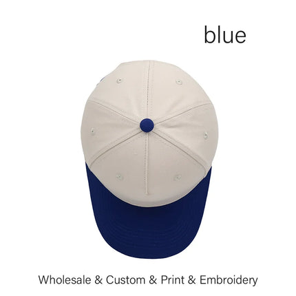 SLECKTON Custom Logo Baseball Caps for Men and Women Logo Embroidery Print Fashion Splicing Cotton Hat Adult Sun Hat Wholesale