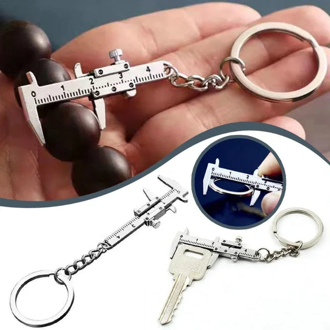 Portable Mini Jewelry Measuring Metal Ruler & Mini Vernier Caliper Keychain - DIY Tools for Precise Measurements