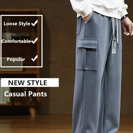 Mens Sweatpants 8XL Cargo Sports Straight Loose Plus Size Big 7XL 6XL Black Overlarge Track Pants Boys Casual Wide Leg Trousers