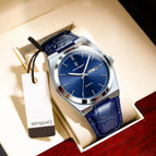 Cuir Argent Bleu