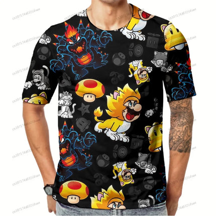 Personalized T-shirt 2026 Fashion 3D Print Quick Dry Super Mario Anime Tshirts Short Sleeve T-shirt Gym Clothes Man Summer New