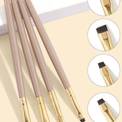 MAANGE 4 Pieces Eyebrow Contour Makeup Brush Eyeliner Brush Portable Small Angle Eyebrow Brush For Female Makeup Beauty Tool