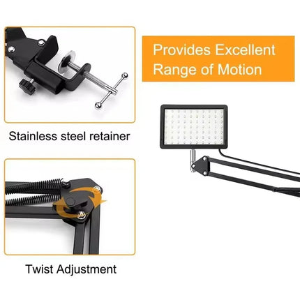 BSLIUFANG LED Photography Light Selfie Lights Conference Lighting Lamp With Scissor Arm Stand For Zoom YouTube Live Streaming