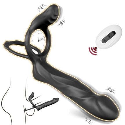Double Penetration Anal Plug Dildo Butt Plug Vibrator For Men Vibrating Cock Ring Strap On Penis Vagina Sex Toys For Couples 18+