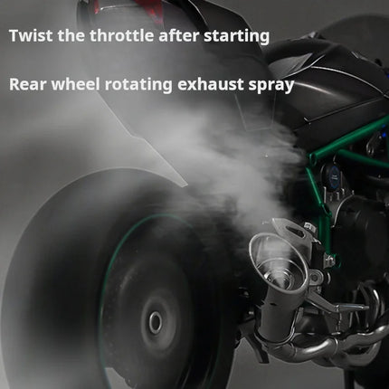 1:6 Kawasaki H2R Motorcycle Diecast Model, Spray Simulation Sound & Light, Fast And Furious Collectible Toy Car,  Mans Gift