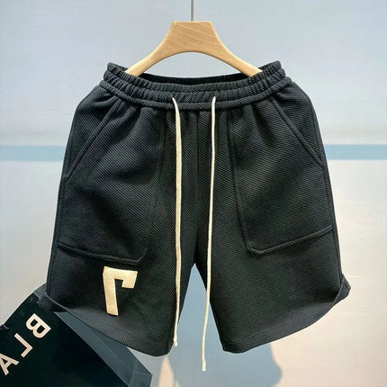 New Men's Shorts Retro Casual Beach Pants Popular Summer Fashion Trend High Street Sports Five-Point Medium Pants Casual Pants