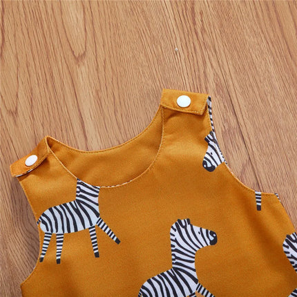 0-24months Baby Cartoon Patterns Jumpsuit Mermaid Zebra Tractor Alpaca Print Romper For Boys And Girl Summer Sleeveless Playsuit