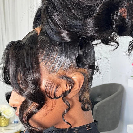 360 Lace Frontal Only Brazilian Body Wave Human Hair Straight Pre-plucked Transparent Lace Closure Only Natural Color Remy Hair