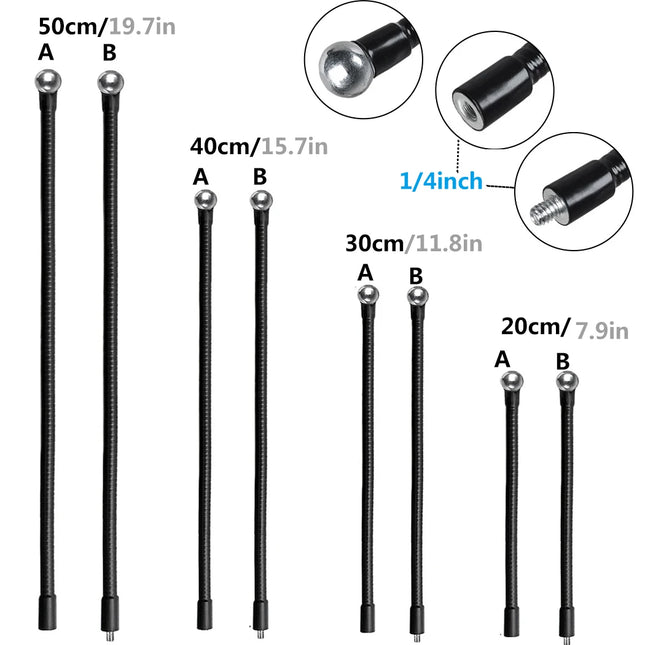 Flexible Arm Monopod Metal Tube Rod Stands Selfie Stick with Ball Head for Mobile Phone Smartphones Tripod Live Streaming