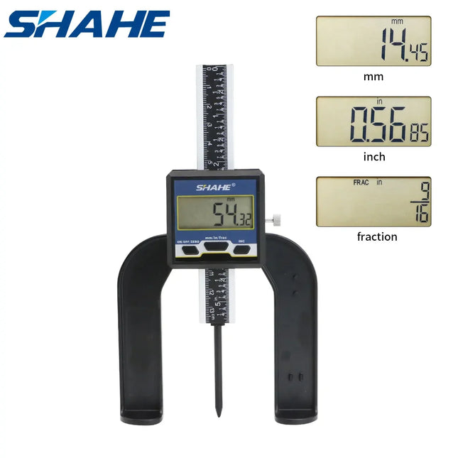 SHAHE Measuring Tool Digital Caliper Mini Digital Height Gauge Depth Guage for Router Table 0-80mm 3 1/8 inch Depth Gauge
