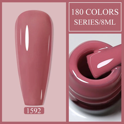 Parkson 8ml HEMA TPO FREE Color Gel Nail Polish Nude Pink Red Green Collection Nail Gel Polish Glitter Soak Off UV LED Gel