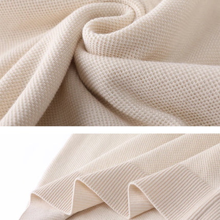 2025 Spring/Summer New Men's Short Sleeved 100% Cotton T-Shirt Sweater POLO Collar Loose Knit Pullover Business Casual Tops