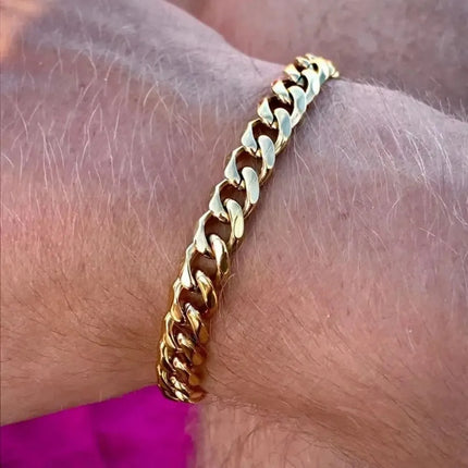 Trendy Cuban Chain Bracelet 3/5/7mm Width Classic Stainless Steel Bracelet for Men Women Jewelry Party Gift