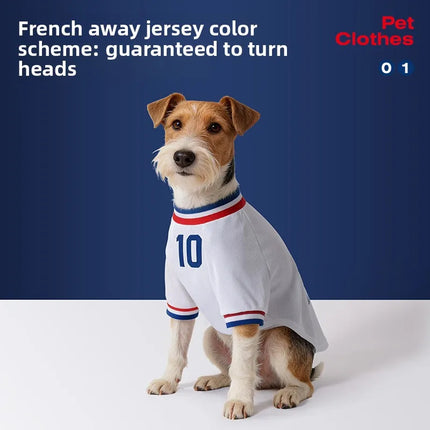 French  football team Pet Breathable Mesh Jersey Summer Quick Dry Vest Thin Cool T Shirt Clothes for Cats Dogs Puppy