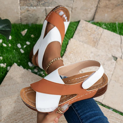 Heels Women's Sandals Wedge Heel Summer Shoes For Woman Low Platform Sandalias Mujer Heeled Summer Sandals Elegant Women Wedges